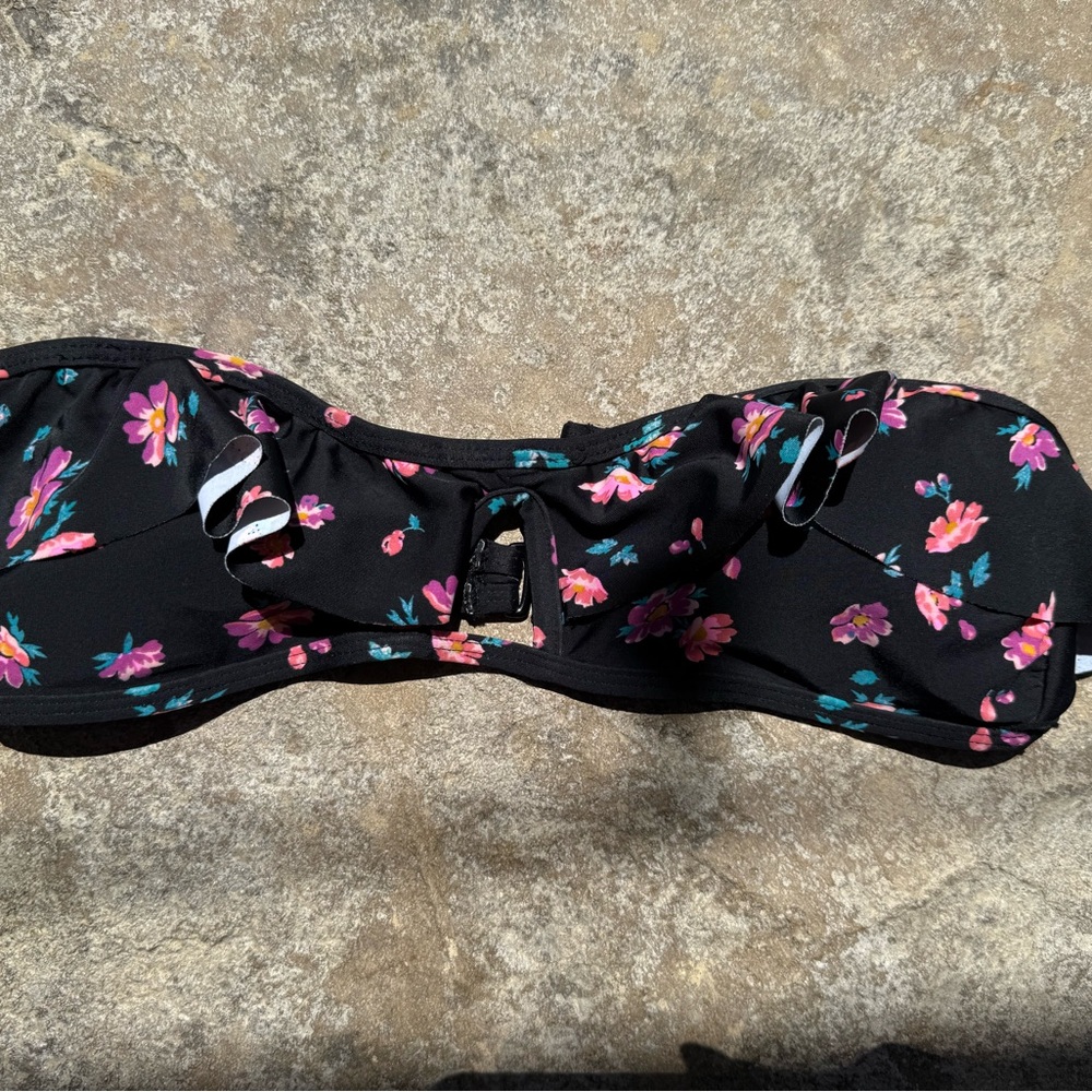 Roxy Black Bandeau Bikini Top